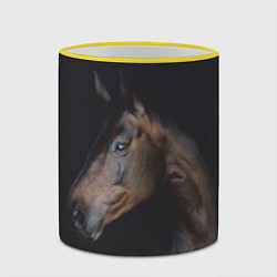 Кружка 3D Лошадь Благородство, цвет: 3D-желтый кант — фото 2