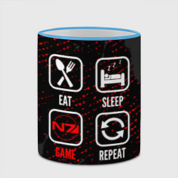 Кружка 3D Eat, Sleep, Mass Effect, Repeat, цвет: 3D-небесно-голубой кант — фото 2