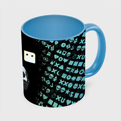 Кружка 3D Love, Death and Robots Pattern, цвет: 3D-белый + небесно-голубой