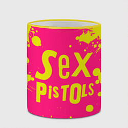 Кружка 3D Sex Pistols Yellow Logo, цвет: 3D-желтый кант — фото 2