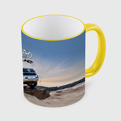 Кружка 3D Toyota Hilux Rogue Off-road vehicle Тойота - прохо, цвет: 3D-желтый кант