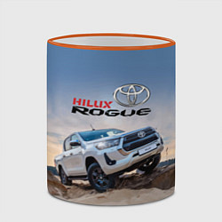 Кружка 3D Toyota Hilux Rogue Off-road vehicle Тойота - прохо, цвет: 3D-оранжевый кант — фото 2