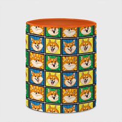 Кружка 3D Разноцветная плитка сибы, цвет: 3D-белый + оранжевый — фото 2