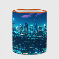 Кружка 3D Вечер в Лос-Анжелесе, цвет: 3D-оранжевый кант — фото 2