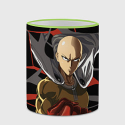 Кружка 3D Сайтама-человек удара, цвет: 3D-светло-зеленый кант — фото 2