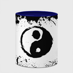 Кружка 3D Инь Янь Гранж, цвет: 3D-белый + синий — фото 2