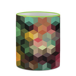 Кружка 3D Разноцветный геометрический узор 3D, цвет: 3D-светло-зеленый кант — фото 2
