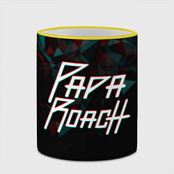 Кружка 3D Papa roach Glitch Big Logo, цвет: 3D-желтый кант — фото 2