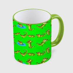 Кружка 3D CHARMING CROCODILES, цвет: 3D-светло-зеленый кант