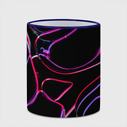 Кружка 3D Неоновые линзы во тьме - Розовый, цвет: 3D-синий кант — фото 2