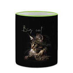 Кружка 3D Big cat Maine Coon, цвет: 3D-светло-зеленый кант — фото 2