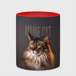 Кружка 3D Maine cat, цвет: 3D-белый + красный — фото 2