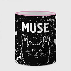 Кружка 3D Группа Muse и Рок Кот, цвет: 3D-розовый кант — фото 2