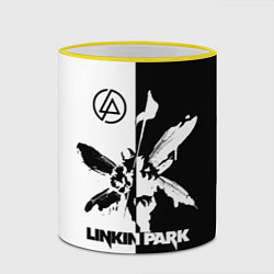 Кружка 3D Linkin Park логотип черно-белый, цвет: 3D-желтый кант — фото 2