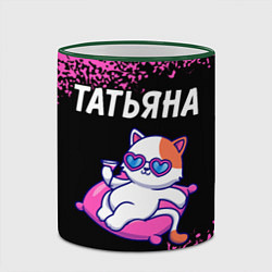 Кружка 3D Татьяна КОШЕЧКА Краска, цвет: 3D-зеленый кант — фото 2