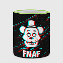 Кружка 3D FNAF в стиле Glitch Баги Графики на темном фоне, цвет: 3D-светло-зеленый кант — фото 2