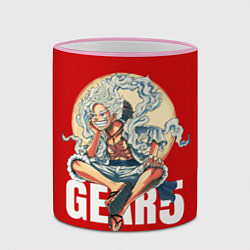 Кружка 3D ЛУФФИ 5 ГИР ONE PIECE На луне, цвет: 3D-розовый кант — фото 2