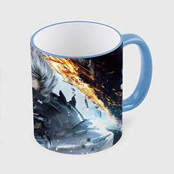 Кружка 3D Metal Gear Rising: Revengeance, цвет: 3D-небесно-голубой кант