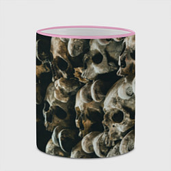 Кружка 3D Множество черепов во тьме - Жёлтый, цвет: 3D-розовый кант — фото 2