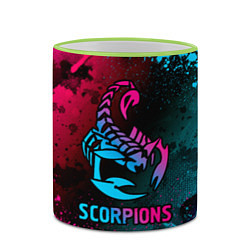 Кружка 3D Scorpions Neon Gradient, цвет: 3D-светло-зеленый кант — фото 2