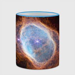 Кружка 3D Туманность Южное кольцо наблюдаемое телескопом Уэб, цвет: 3D-небесно-голубой кант — фото 2