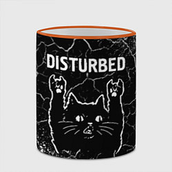 Кружка 3D Группа Disturbed и Рок Кот, цвет: 3D-оранжевый кант — фото 2