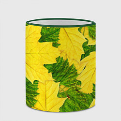 Кружка 3D Осенние кленовые листья, цвет: 3D-зеленый кант — фото 2