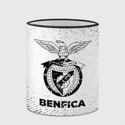 Кружка 3D Benfica с потертостями на светлом фоне, цвет: 3D-черный кант — фото 2