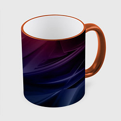 Кружка 3D Geometry violet dark, цвет: 3D-оранжевый кант