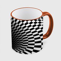 Кружка 3D Портал - оптическая иллюзия, цвет: 3D-оранжевый кант