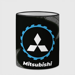 Кружка 3D Mitsubishi в стиле Top Gear со следами шин на фоне, цвет: 3D-черный кант — фото 2