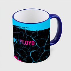 Кружка 3D Pink Floyd - Neon Gradient, цвет: 3D-синий кант