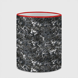 Кружка 3D Темно серый графитовый с текстурой камня, цвет: 3D-красный кант — фото 2