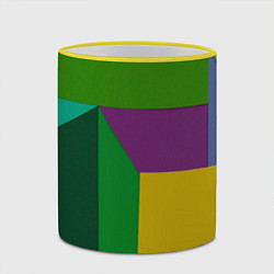 Кружка 3D Абстрактный случайный набор геометрических фигур -, цвет: 3D-желтый кант — фото 2