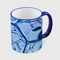 Кружка 3D Абстрактная синяя ледяная броня, цвет: 3D-синий кант