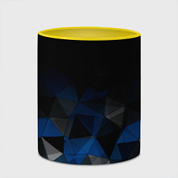 Кружка 3D Черно-синий геометрический, цвет: 3D-белый + желтый — фото 2