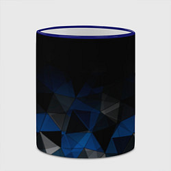 Кружка 3D Черно-синий геометрический, цвет: 3D-синий кант — фото 2