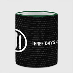Кружка 3D Three Days Grace glitch на темном фоне: надпись и, цвет: 3D-зеленый кант — фото 2