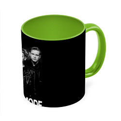 Кружка 3D Depeche Mode - black & white portrait, цвет: 3D-белый + светло-зеленый