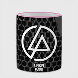 Кружка 3D Linkin Park glitch на темном фоне, цвет: 3D-розовый кант — фото 2