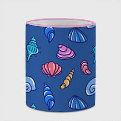 Кружка 3D Паттерн из морских раковин, цвет: 3D-розовый кант — фото 2