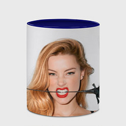 Кружка 3D Эмбер Хёрд с розой, цвет: 3D-белый + синий — фото 2