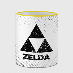 Кружка 3D Zelda с потертостями на светлом фоне, цвет: 3D-желтый кант — фото 2