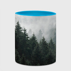 Кружка 3D Туманный хвойный лес, цвет: 3D-белый + небесно-голубой — фото 2