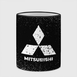 Кружка 3D Mitsubishi с потертостями на темном фоне, цвет: 3D-черный кант — фото 2