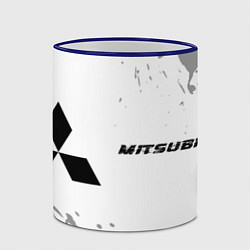 Кружка 3D Mitsubishi speed на светлом фоне со следами шин: н, цвет: 3D-синий кант — фото 2