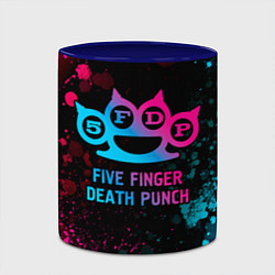 Кружка 3D Five Finger Death Punch - neon gradient, цвет: 3D-белый + синий — фото 2