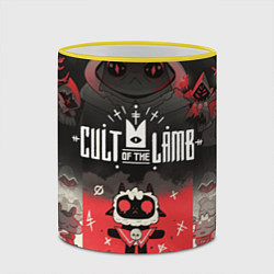 Кружка 3D Cult of the lamb ритуал, цвет: 3D-желтый кант — фото 2