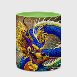 Кружка 3D Разноцветный Японский Дракон, цвет: 3D-белый + светло-зеленый — фото 2