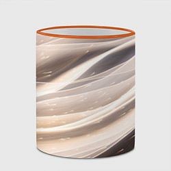 Кружка 3D Абстрактные волны и огни бесконечности, цвет: 3D-оранжевый кант — фото 2